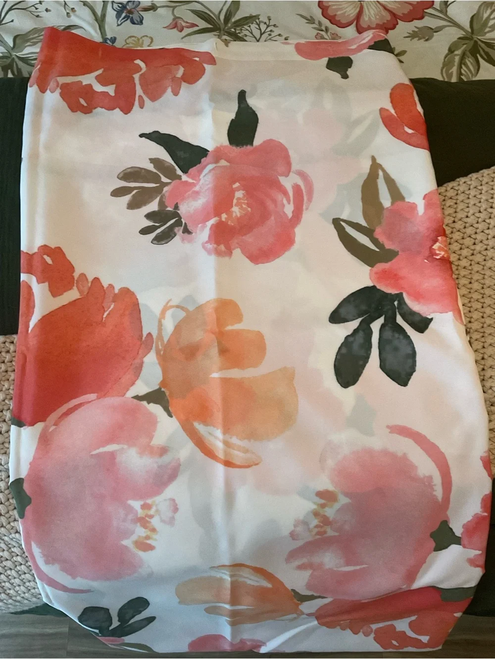Floral Shower Curtain in Coral Pink - Home Bath